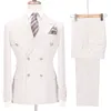 Business Plus Plus Size TuxeDos Mens Bants костюмы двойной брюшной свадебный выпускной вечер Blazer Oversoat