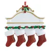 2022 Resin gepersonaliseerde kerstsokken Familie van 2 3 4 5 6 7 8 Kerstboom ornament Creative Decorations Hangers