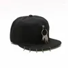 Ball Caps Punk Style Black Parent-child Hip Hop Hats Trend Pin Rivet Tassel Baseball For Men Women Street Fashion Show Casual