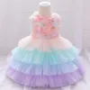 2021 عيد الميلاد البتلة طفل طفل رضيع أول فستان عيد ميلاد لطفلة الملابس كعكة توتو فستان الأميرة فساتين حفلة وحفل زفاف F192B