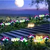 태양 벽 조명 LED 태양열 화려한 릴리 정원 꽃 장식 잔디밭 램프 홈 정원 IP65 방수 가짜 야간 조명