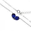 Collane con ciondolo Collana di pietra blu di moda alla moda con gioielli in argento a catena The Royal Corundum Women Gifts