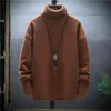 Erkek Sweaters Kış Kışlı İnce Sweater Düz Renkli Buzlu Külkü Kazak Erkekler Koreli Erkekler Uzun Kollu Örgü Kaplamalar 220829