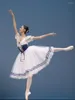 Traje de palco clássico manga curta bufante Giselle Traje de balé adulto feminino vestido longo collant tutu profissional roupas para meninas