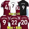 Jerseys de futebol oeste 21 22 nobre presunto Soucek arroz Bowen Antonio Benrahma 2021 2022 Camisa de Futebol Homens Kit Kit uniformes