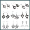 Charm 9 Styles Noosa Chunks Ginger Snap Earrings Jewelry Vintage Hollow Out Geometric 12Mm Button Charms For Women Gift Drop Lulubaby Dhyj8