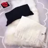 High quality knitted wool scarf designer brand men women's Classic black and white long scarf