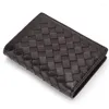 Titulaires de cartes Portefeuilles en cuir véritable Luxueux fait à la main Soft Lambskin Tricot Vente Business Unisex Case