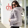 Women's fur Zadorin Winter Women High Quality Faux Rabbit With Hood ry Warm Oversize Fake Fur Female Plush Jackets L220829