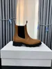 Botas el￡sticas de inverno de outono sapatos de grife de designer de gin￡stica bota de solada grossa 100% macio de couro mole