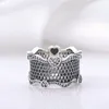 Authentique argent sterling creux dentelle amour coeur bague femmes mariage designer bijoux pour pandora cadeau de fiançailles bagues avec coffret d'origine