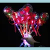 Party -Dekoration LED Party bevorzugt Dekoration Leuchte gl￼hende rote Rose Blumenstab Bobo Ball Stick f￼r Hochzeit Valentinstag Atmosph￤re Dhehw