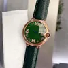 New Women Women Green Green Leather Quartz Wristwatch Natural Madre of Pearl Shell assiste
