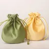 50pcs Custom Small Plain Silk Brocade jewelry Pouch Wholesale Drawstring Gift Packaging Bags Cute Storage Pouches with lined Sachet