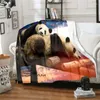 Одеяла животное Panda Print Мягкое одеяло легкое теплый бросок фланелевой диван диван офис. Подарок кондиционера