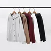 Herrtröjor Autumn Winter Heavyweight Sweatshirts Man Solid Color Loose Single Breasted Fleece Thick Casual Tops Tide