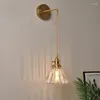 Wall Lamp Japanese Hanging Sconce Glass For Home Bedroom Decoration Mounted Modern Led Bedside Reading Light Fixtures Iron E27