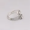Квадратное и круглое открытое кольцо с бриллиантами CZ, стерлинговое серебро, женские свадебные украшения для подруги pandora, подарочные кольца с оригинальной коробкой