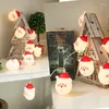 크리스마스 장식 Faroot Xmas Santa Claus Led String Light 조명 배터리 작동 램프 방 장식 Christnas 펜던트 드롭 장식