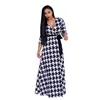 Moda Casual Maxi Vestidos Primavera Outono Blusa Designer Vestido Feminino Estampado Cheio Lapel Pescoço Roupas Soltas Manga Comprida Mulher Uma Peça Saias Vestuário