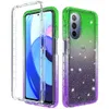 Telefonfodral för Motorola G8 G6 G7 G9 G Power Plus Play E5 E7 Edge Plus One Hyper Fusion med Clear PC TPU 2-lager Blingbling Gradient Color Drop Protect Cover Cover