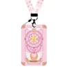 Keychains Anime Sakura Card Capteur Cascade Keychain Keyring Lanyard Lady mignon Fun Pass Pass Badge Téléphone Cosplay Props Gift2717260