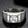 Anéis de casamento requintados moissanite zircão dominante, significativo anel de cor prata plated platinum luz jóias de luxo presente