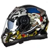 Capacetes de motocicleta DOT Modular Visores duplos Capacete completo Casque Moto Racing Motocross Casco Motocicleta