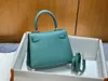 Bolsa de marca 20cm Mini Bolsa de ombro Mulheres Bolsa de luxo Epsom couro costura artesanal azul verde etc. Muitas outras cores para escolher entrega rápida