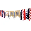 Banner Flagi sportowe Baseball Temat Party Banner Linen Tkanin Letters One PL Flag Dekoracyjne sztandary dla dziecka urodziny sup2006 DHA9B