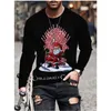 Mens T Shirts Men Long Sleeve Autumn ONeck Casual Tops Oversized 3D Print Art Cartoon Christmas Series T Shirt 220829