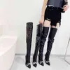 Oberschenkelhoher Absatz Stiefel Schuhe große Größe Damen Winter 2023 neue knielange Stiefel Größen 35-42 2 Farben 220830