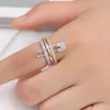 T gg nowy projekt bezpieczeństwa Pierścień dla kobiet specjalne klasyczne pierścionki dziewczyna różowe złoto mieszany kolor AAA cyrkon biżuteria na imprezę podtrzymującą 297o4172006