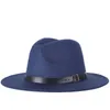 Berretti eleganti imitazione lana donne stile Fedora Top cappello jazz berretti rotondi cappelli a bombetta uomini retrò americano europeo unisex regolabile 2022