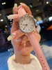 Роскошные женщины подлинные кожаные Quartz Watch Number часы женский розовый цвет цифровой цифровой цифровой запястье.