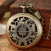 Pocket Watches Gold Hollow Hiking Camping Lightweight Compass Outdoor Survival Gear Functional With Fob Chain