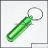 Nyckelringar Keychains Fashion Accessories Waterproof Keychain Aluminium Pill Box Case Bottle Cache Holder Container Keyring Medicine Pac OT1KZ