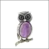 H￤nge halsband Owl Necklace Healing Crystal Stones Pendant Halsband f￶r kvinnor M￤n ￤delsten smycken reiki spirituell e dhseller2010 dhiuk