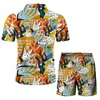 Herrsp￥rar sommarskjortor shorts digital tryckning camisa maskulina casual mode m￤ns upps￤ttningar ropa hombre streetwear hawaiian