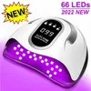 Secadores de uñas 66LEDS Secador UV Lámpara LED para curar todo el esmalte de gel con detección de movimiento Equipo de herramientas de salón de manicura profesional 220829