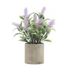 Dekorativa blommor Lavendel Artificial Plant Potted Decorations Simulering Silkduk Papper Desktop Crafts Home Ornaments