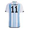 3 Star 2022 Argentina Soccer Jersey Fans Player Version World Cup Dybala Messis Aguero Maradona Di Maria Home Away Pre-Match 3XL 4XL Men Kids Kit Socks Football Shirt