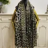 Sciarpe lunghe da donna pashmina di buona qualità Materiale 100% cotone stampa sottile e morbida Grano leopardo taglia grande 180 cm -130 cm