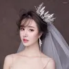Klipy włosów Amanda novias Bridal Tiara Wedding Crown 2023 Koreańska barokowa dekoracja zestawu atmosfery