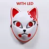 Máscaras de festa Demon Slayer Tanjirou Mask Sabito Mascarilla Anime Makomo Cosplay Masques Halloween Costume Mascaras LED