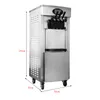 Soft Ice Cream Machine For Dessert Shop Sorbet Coolers Tricolor Stainless Steel Sweet Cones Vending Machine 110V 220V