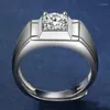 Anéis de casamento requintados moissanite zircão dominante, significativo anel de cor prata plated platinum luz jóias de luxo presente