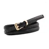 Belts Black Belt Ladies Casual Wild Simple Trend Korean Retro Reversible Pin Buckle Young Men And Women Jeans Thin