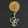 English Alphabet Letters Pendants Cuban Link Chain Necklace Jewelry Heart Necklace