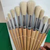 Professional Artist Paint Brush Set van 12 met opslagcase omvat ronde en platte kunstborstels met varkensponyand